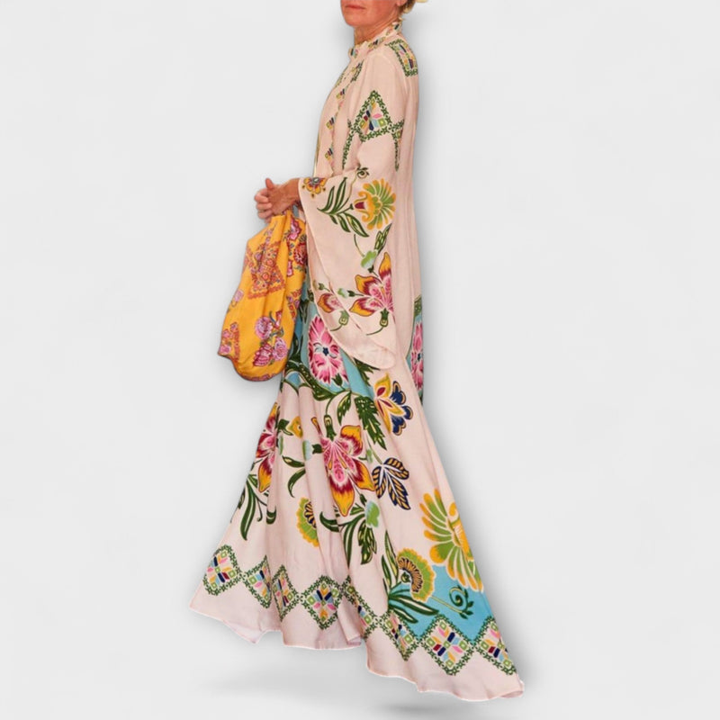Lisa - Elegante maxidress con stampa floreale e design fluido
