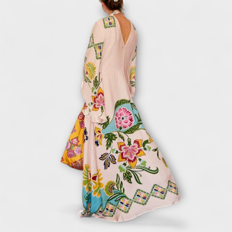 Lisa - Elegante maxidress con stampa floreale e design fluido