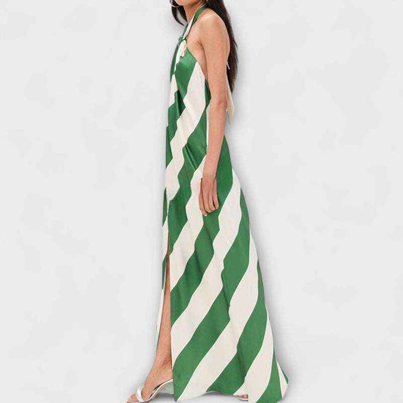 Marlowe - Vestito Maxibañador con Spalline e Motivo a Righe