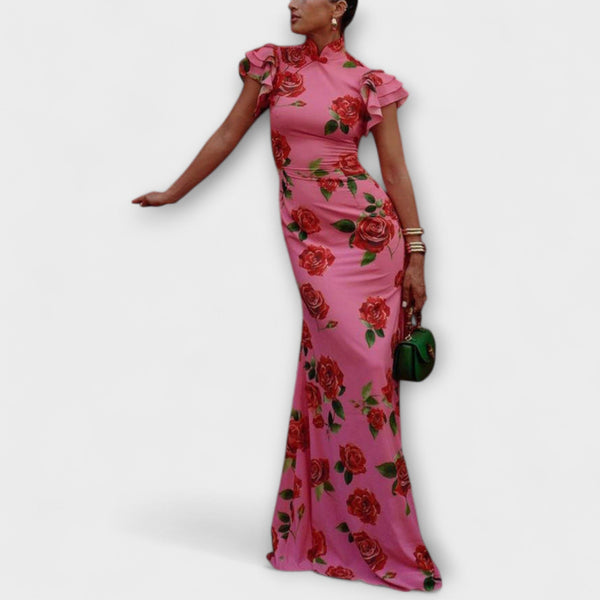 Luna - Vestito maxi con stampa floreale
