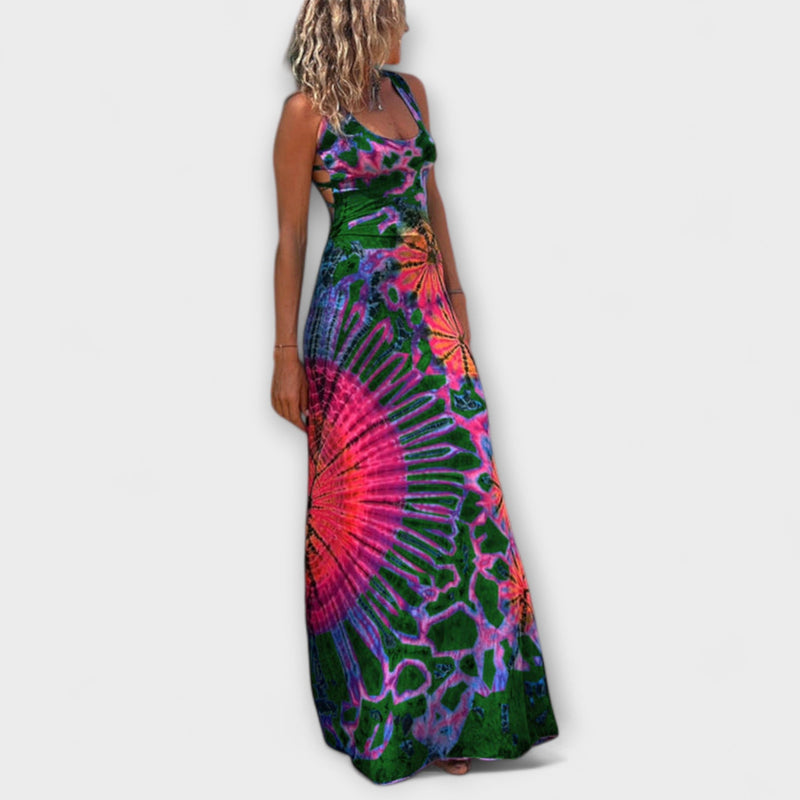 Ronja - Il vestito maxilargo con stampa Tie-Dye La Bamba
