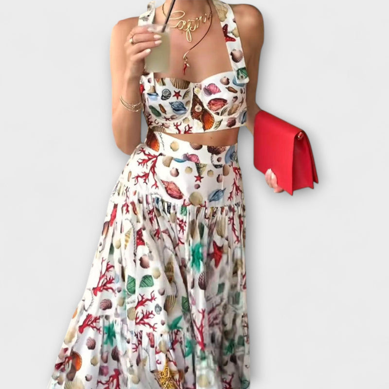 Heather - Elegante completo di due pezzi con gonna