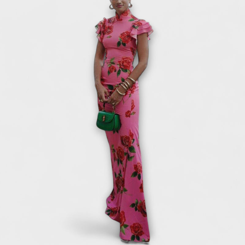 Luna - Vestito maxi con stampa floreale