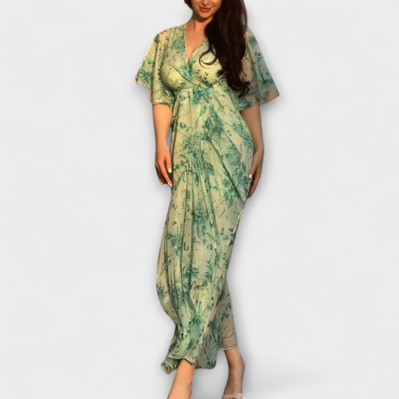 Lana - Elegante vestito floreale con scollo a V