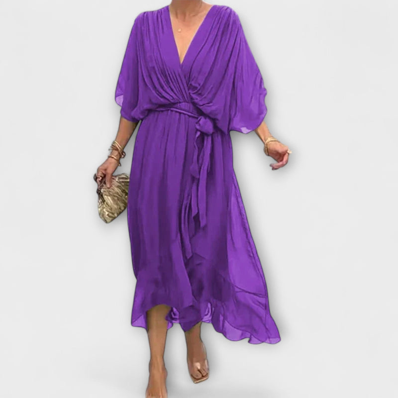 Amoura - Abito in georgette con scollo a V