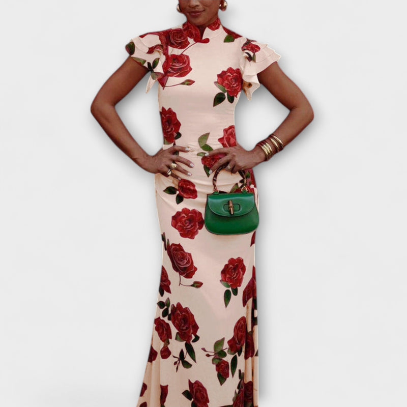 Luna - Vestito maxi con stampa floreale