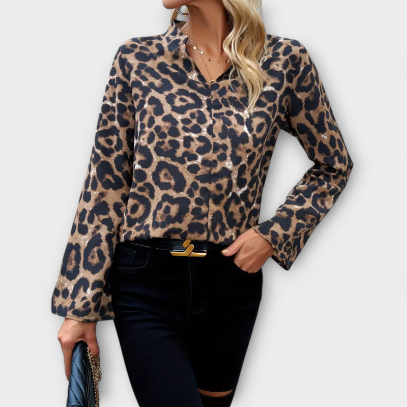 Blusa Leo Casual con Scollatura