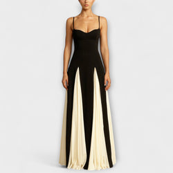Ember - Eleganza Classica Abito Maxi A-Line con Pannelli di Tulle