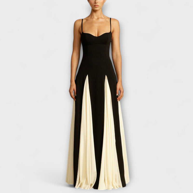 Ember - Eleganza Classica Abito Maxi A-Line con Pannelli di Tulle