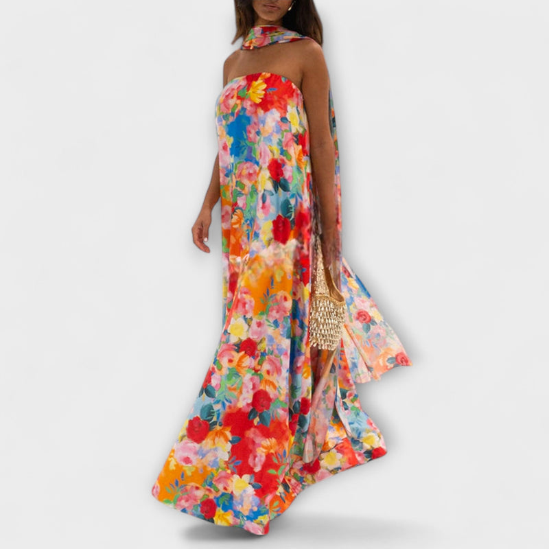 Harlow - Vestito Maxi Floreale Senza Spalline
