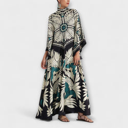 Giselle - Elegante Vestito Maxí Fluido con Stampa Floreale