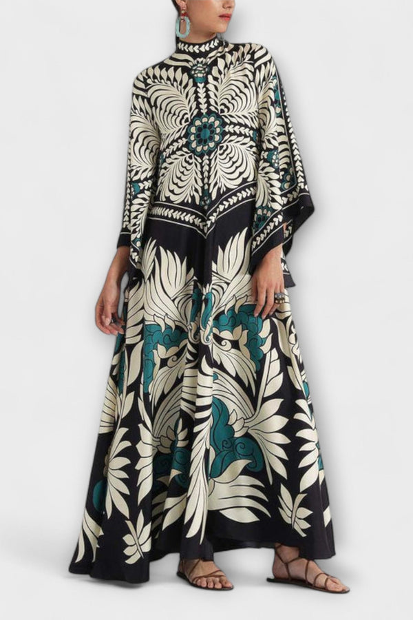 Giselle - Elegante Vestito Maxí Fluido con Stampa Floreale