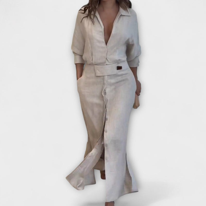 Jeanette - Vestito maxi con scollo a V