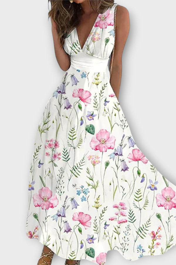 Romy - Vestito Floreale con Scollatura a V