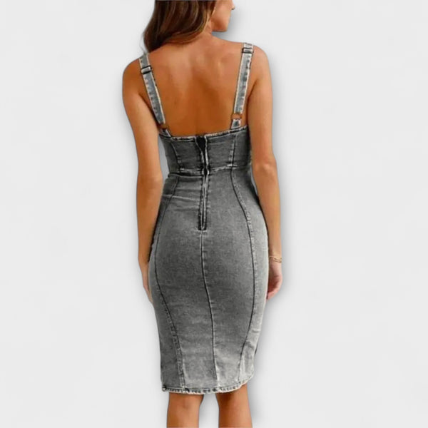 Anna - Vestito in denim con spalline regolabili