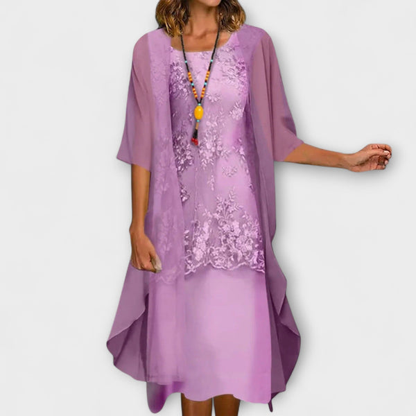 Danielle - Elegante vestito in chiffon a due pezzi