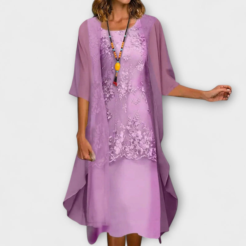 Danielle - Elegante vestito in chiffon a due pezzi