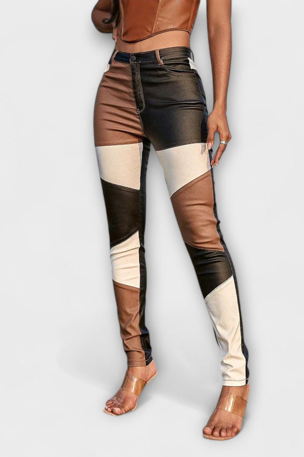 Calliope - Pantaloni aderenti con design a blocchi di colore