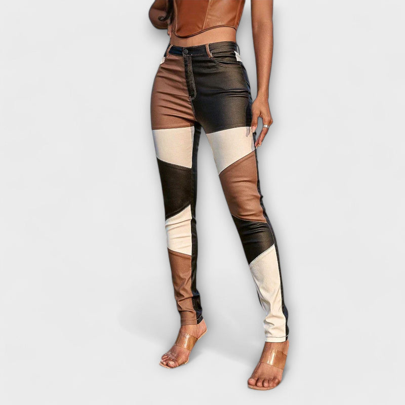 Calliope - Pantaloni aderenti con design a blocchi di colore