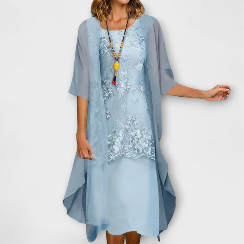 Danielle - Elegante vestito in chiffon a due pezzi