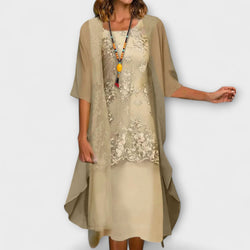 Danielle - Elegante vestito in chiffon a due pezzi