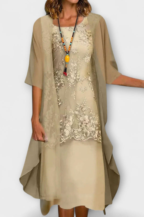 Danielle - Elegante vestito in chiffon a due pezzi