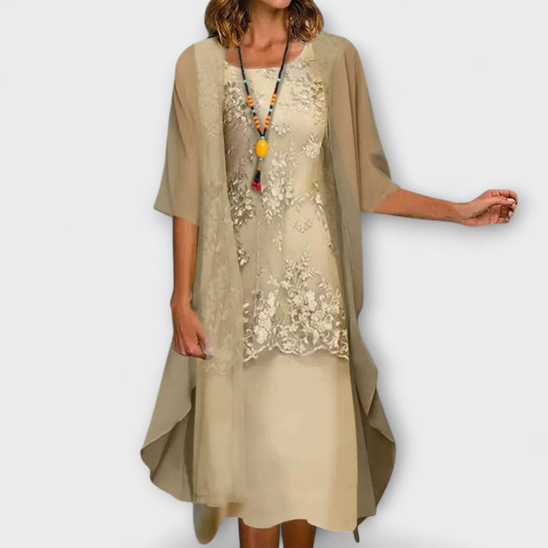Danielle - Elegante vestito in chiffon a due pezzi