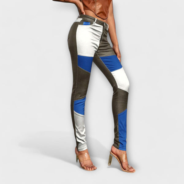 Calliope - Pantaloni aderenti con design a blocchi di colore