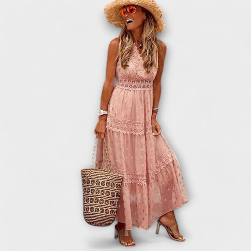 Lola - Maxivestito con pizzo Boho