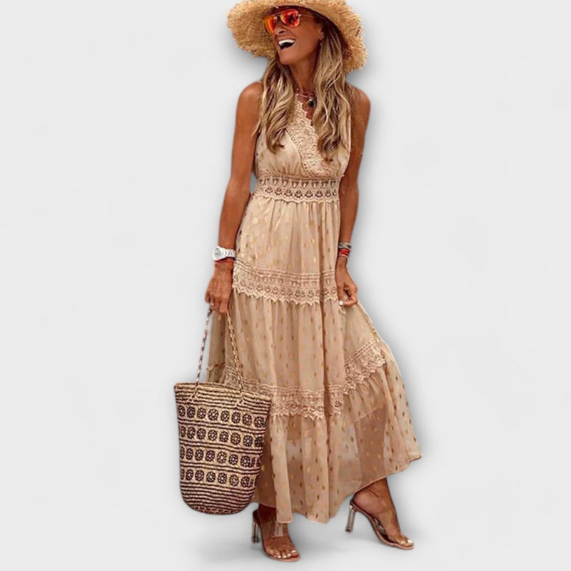 Lola - Maxivestito con pizzo Boho