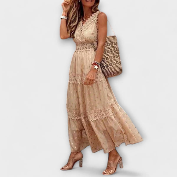 Lola - Maxivestito con pizzo Boho