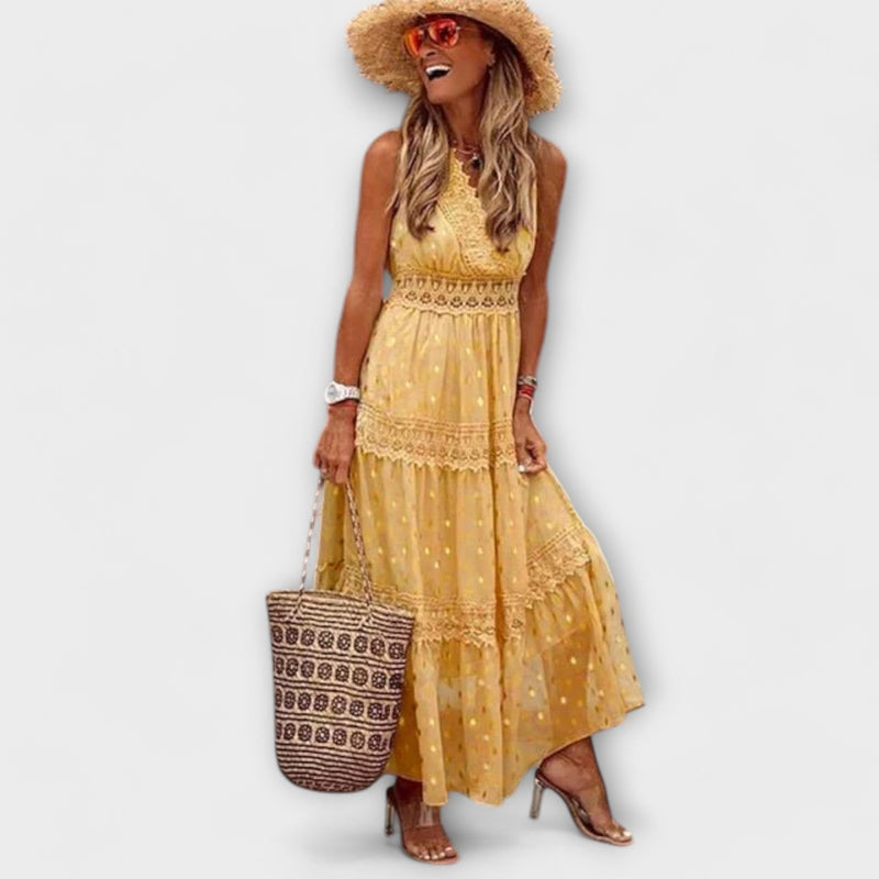 Lola - Maxivestito con pizzo Boho