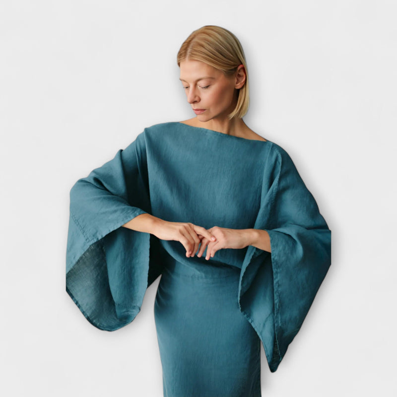 Dana - Vestito Kimono in Lino e Cotone