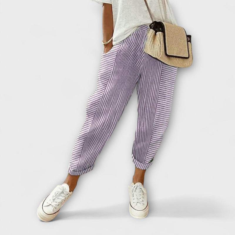 Sanne - Pantaloni a righe comodi