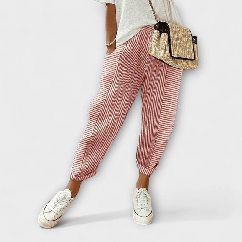 Sanne - Pantaloni a righe comodi