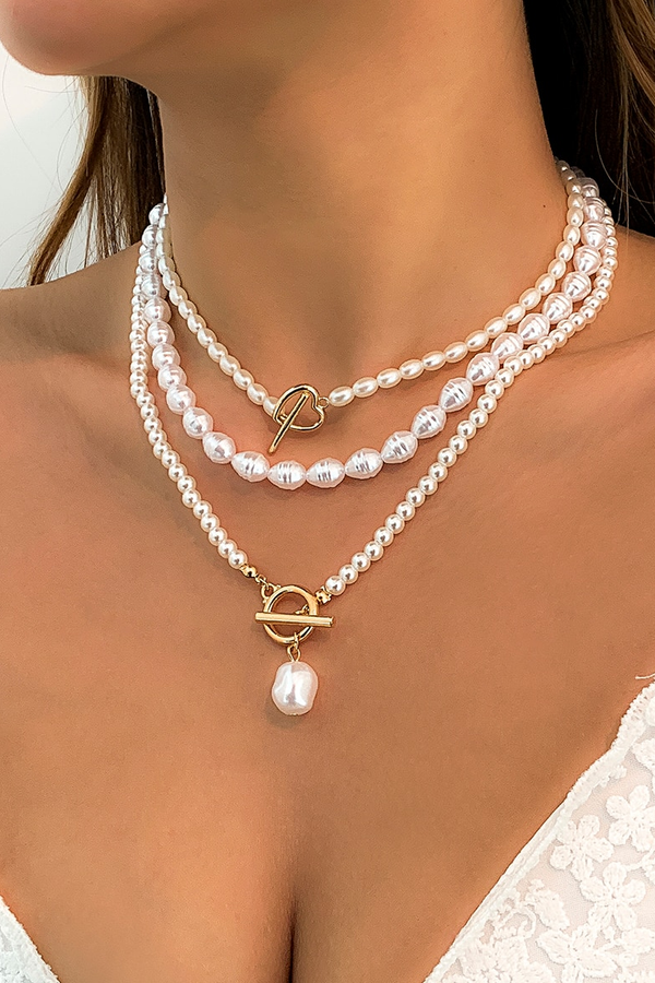 Collana di perle vintage in design a più strati